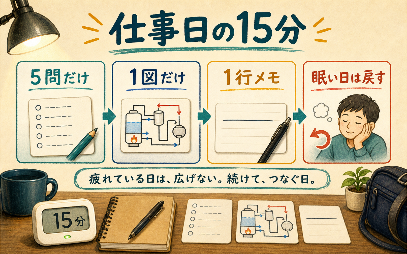 一級ボイラー技士 社会人の勉強法｜仕事日15分と休日90分で崩さない (2026年版) の挿絵 1