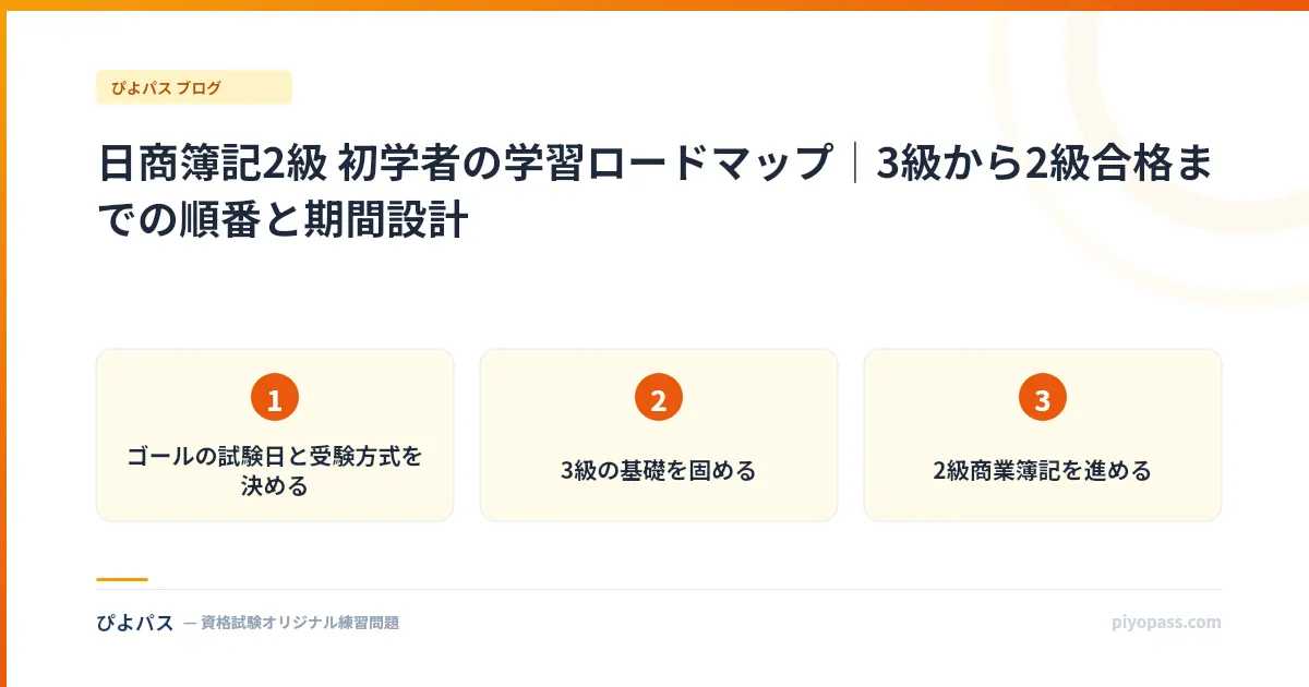 日商簿記2級 初学者の学習ロードマップ｜3級から2級合格までの順番と期間設計