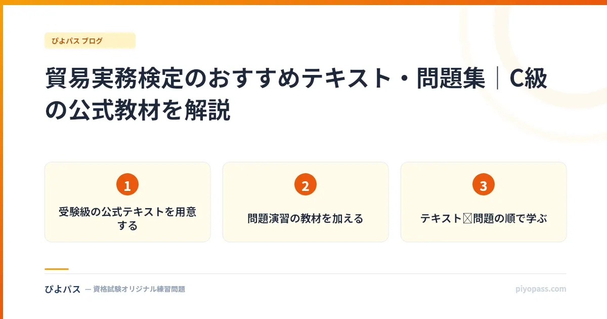 貿易実務検定のおすすめテキスト・問題集｜C級の公式教材を解説