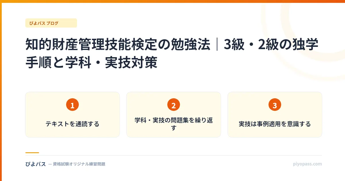 知的財産管理技能検定の勉強法｜3級・2級の独学手順と学科・実技対策