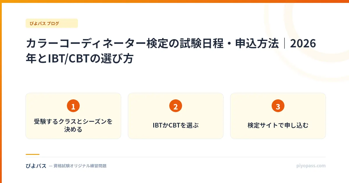 カラーコーディネーター検定の試験日程・申込方法｜2026年とIBT/CBTの選び方