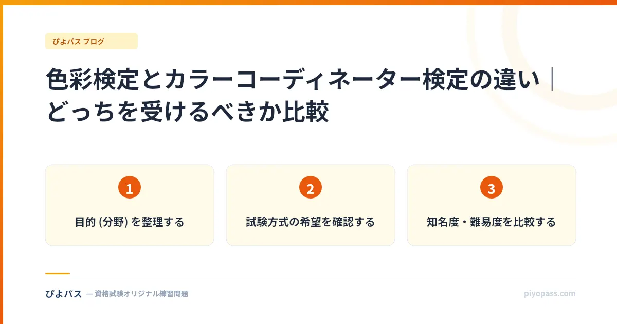 色彩検定とカラーコーディネーター検定の違い｜どっちを受けるべきか比較
