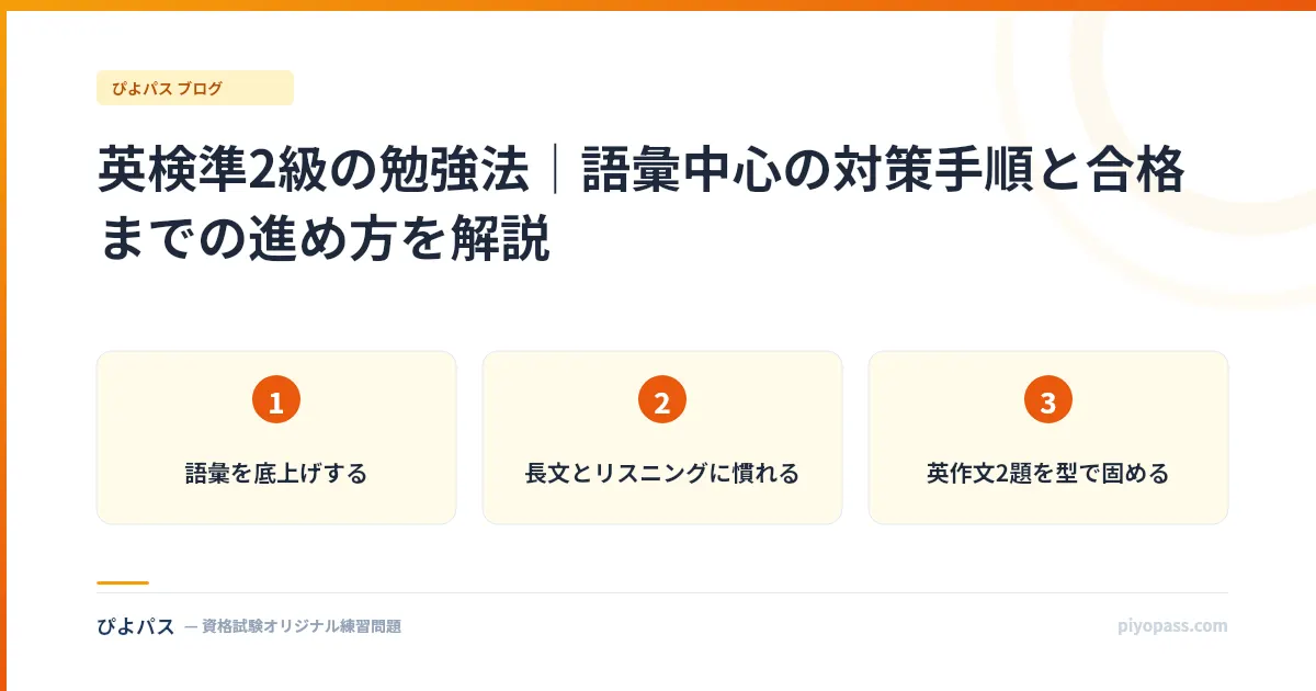 英検準2級の勉強法｜語彙中心の対策手順と合格までの進め方を解説