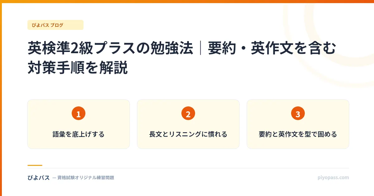 英検準2級プラスの勉強法｜要約・英作文を含む対策手順を解説