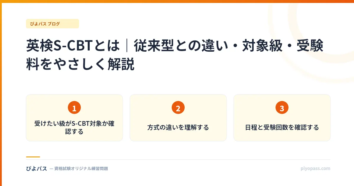 英検S-CBTとは｜従来型との違い・対象級・受験料をやさしく解説