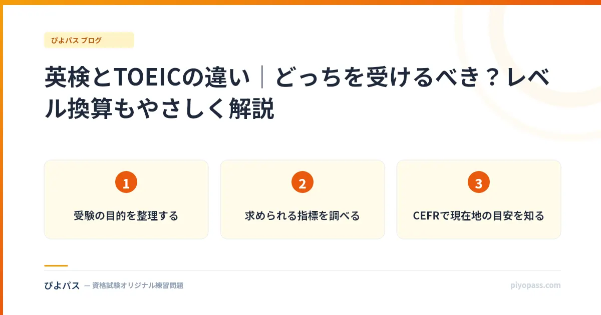 英検とTOEICの違い｜どっちを受けるべき？レベル換算もやさしく解説