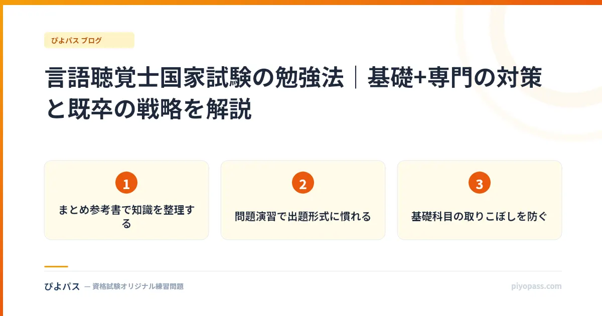 言語聴覚士国家試験の勉強法｜基礎+専門の対策と既卒の戦略を解説