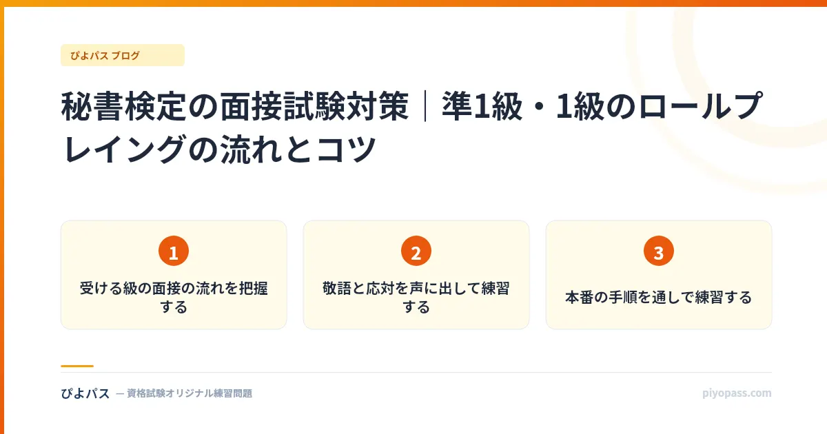 秘書検定の面接試験対策｜準1級・1級のロールプレイングの流れとコツ