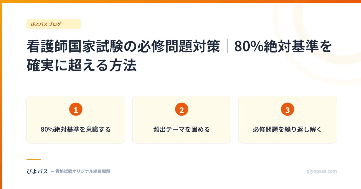 看護師国家試験の必修問題対策｜80%絶対基準を確実に超える方法