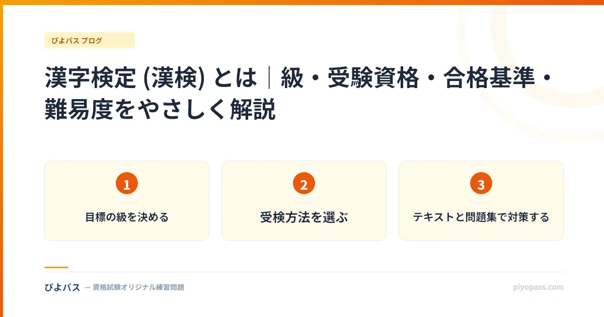 漢字検定 (漢検) とは｜級・受験資格・合格基準・難易度をやさしく解説