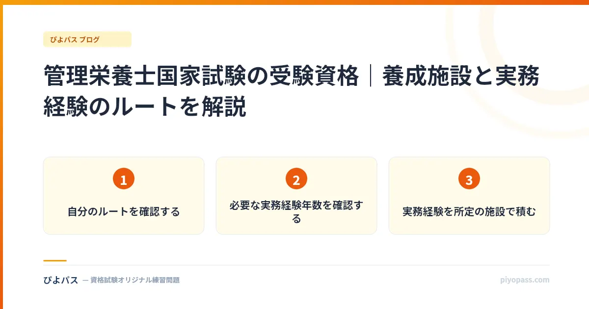 管理栄養士国家試験の受験資格｜養成施設と実務経験のルートを解説