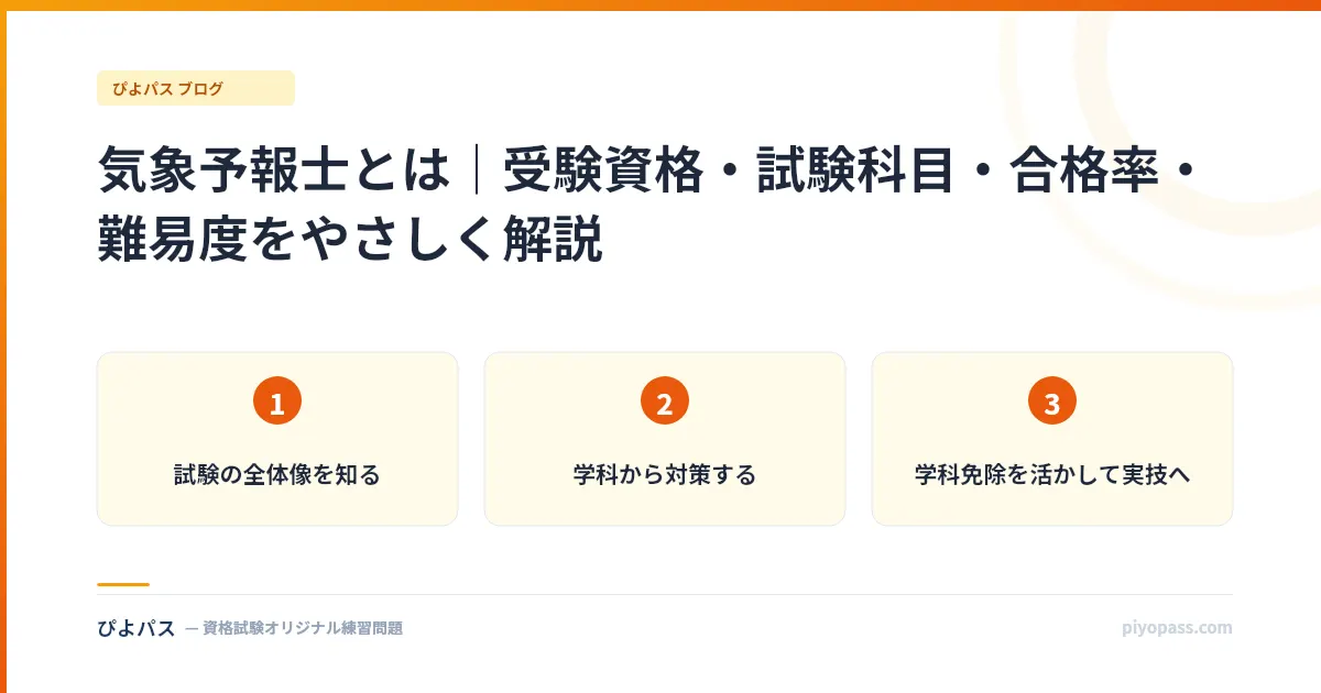 気象予報士とは｜受験資格・試験科目・合格率・難易度をやさしく解説