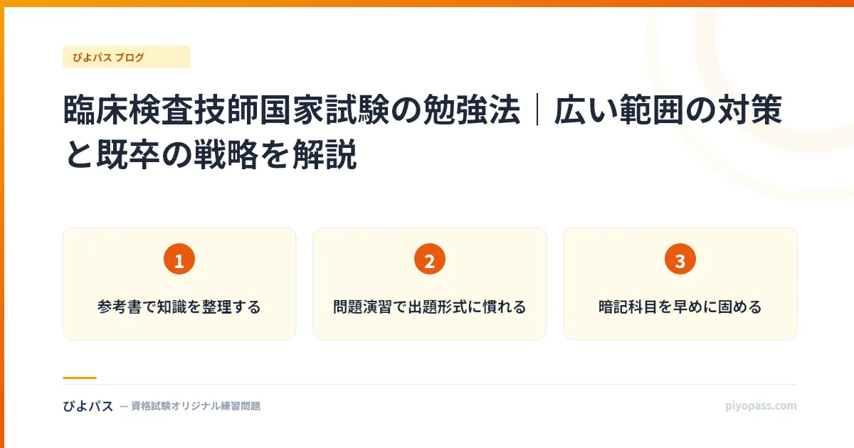 臨床検査技師国家試験の勉強法｜広い範囲の対策と既卒の戦略を解説