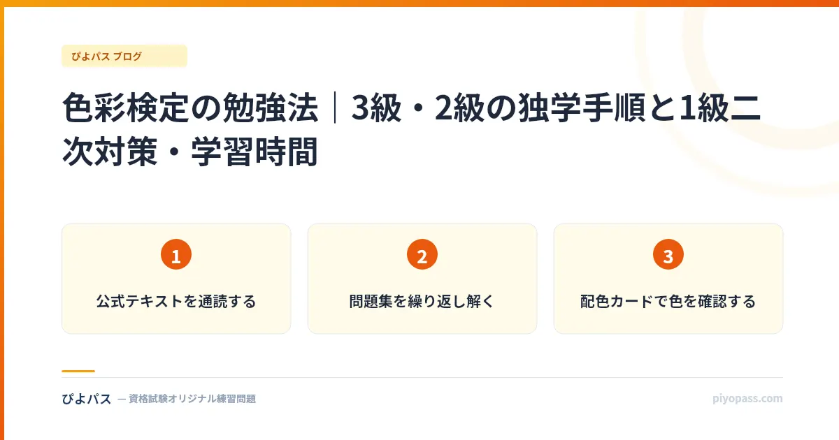 色彩検定の勉強法｜3級・2級の独学手順と1級二次対策・学習時間