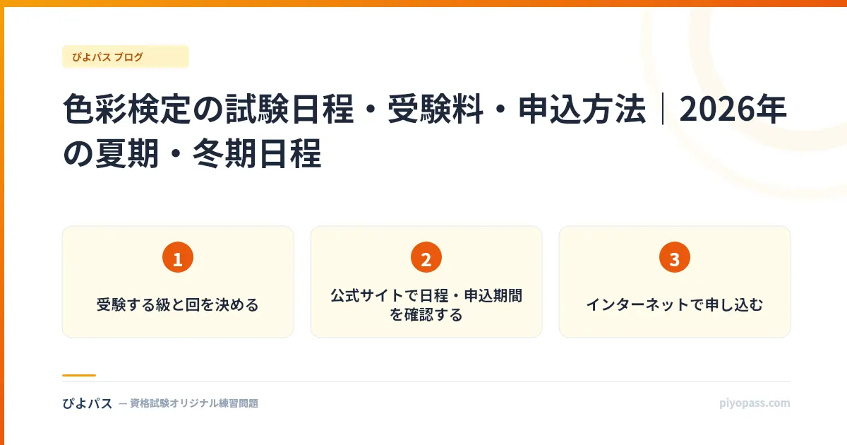 色彩検定の試験日程・受験料・申込方法｜2026年の夏期・冬期日程