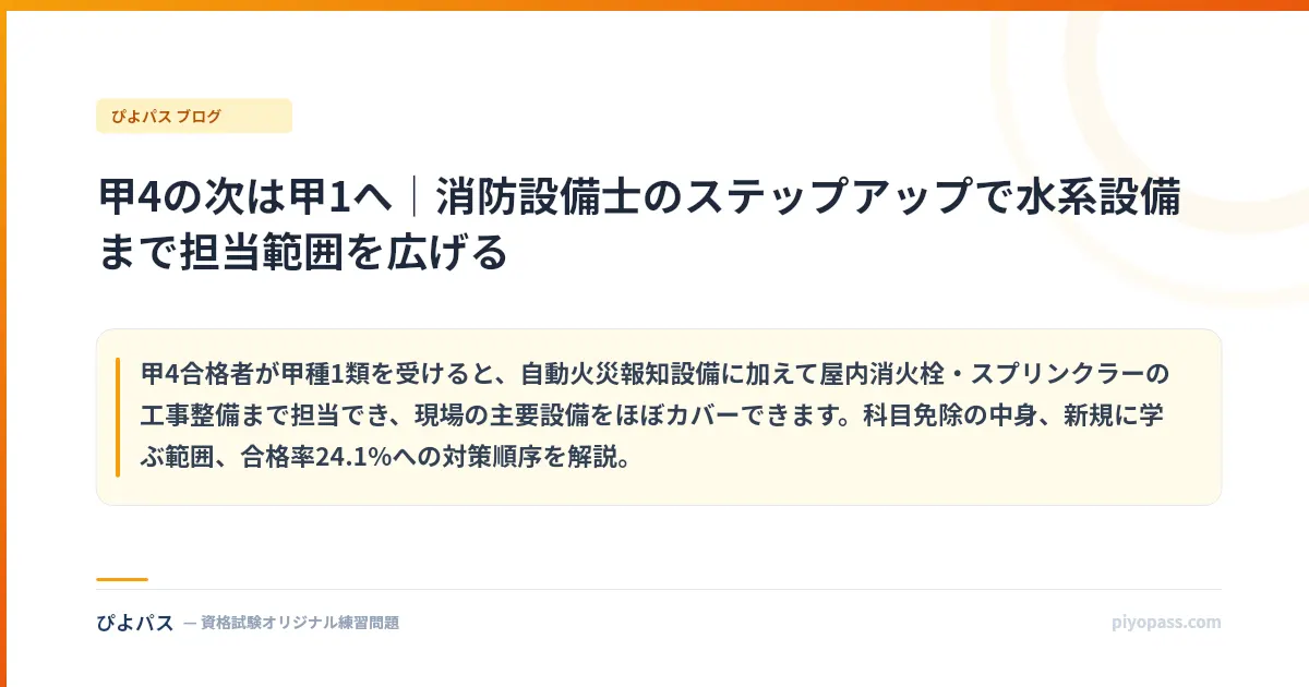 甲4の次は甲1へ｜消防設備士のステップアップで水系設備まで担当範囲を広げる