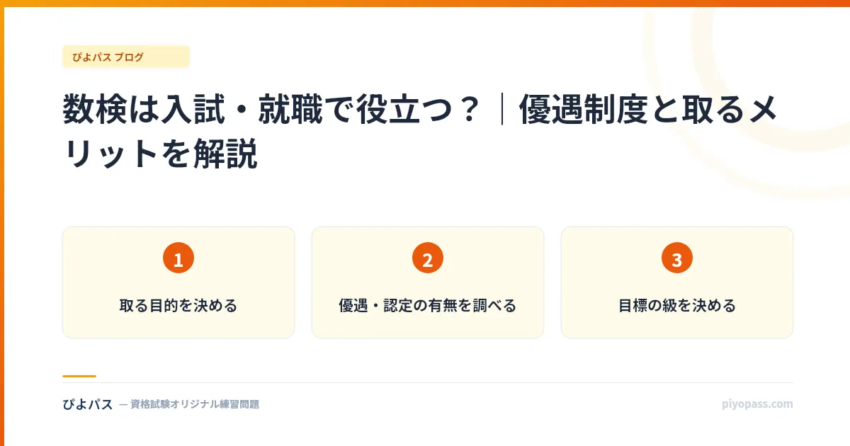 数検は入試・就職で役立つ？｜優遇制度と取るメリットを解説
