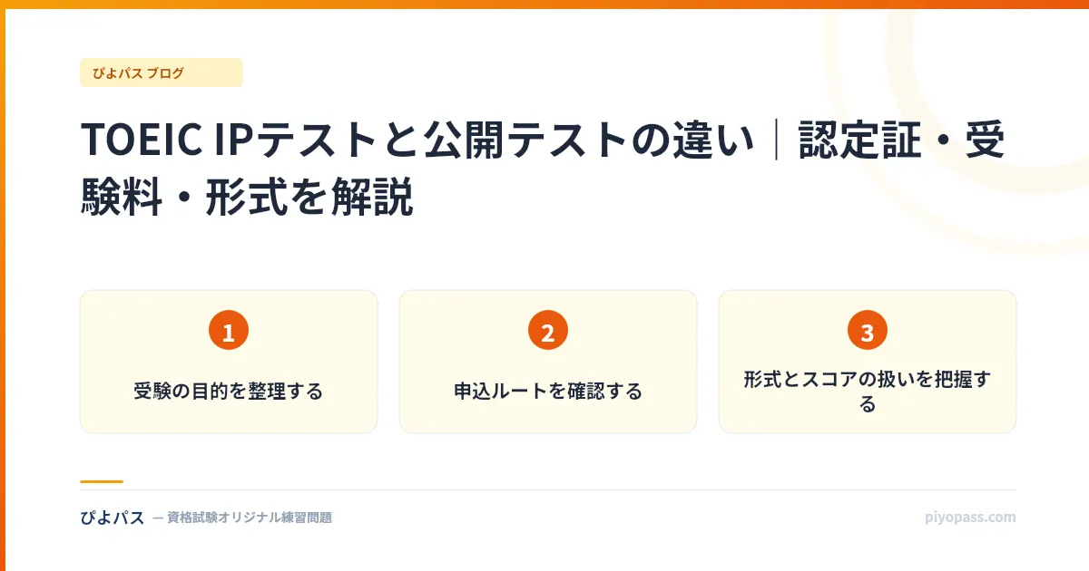 TOEIC IPテストと公開テストの違い｜認定証・受験料・形式を解説
