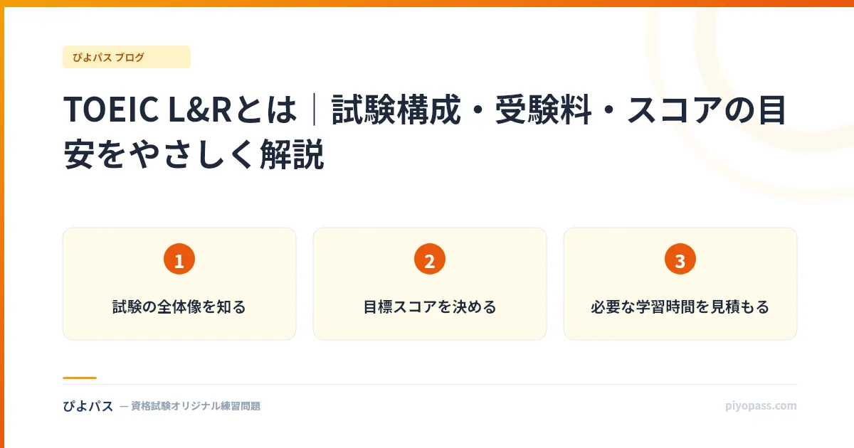 TOEIC L&Rとは｜試験構成・受験料・スコアの目安をやさしく解説