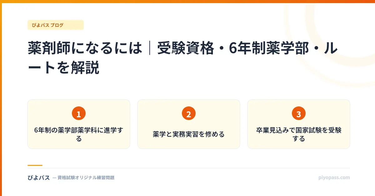 薬剤師になるには｜受験資格・6年制薬学部・ルートを解説